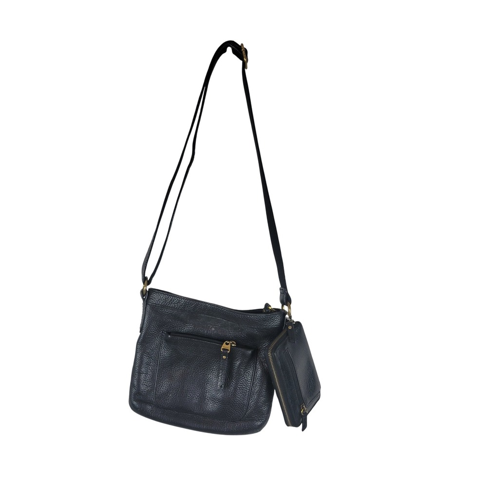 Vintage Fossil Leather Crossbody Bag and Matching Wallet Black